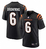 Men & Women & Youth Cincinnati Bengals #6 Jake Browning Black Stitched Game Jersey,baseball caps,new era cap wholesale,wholesale hats